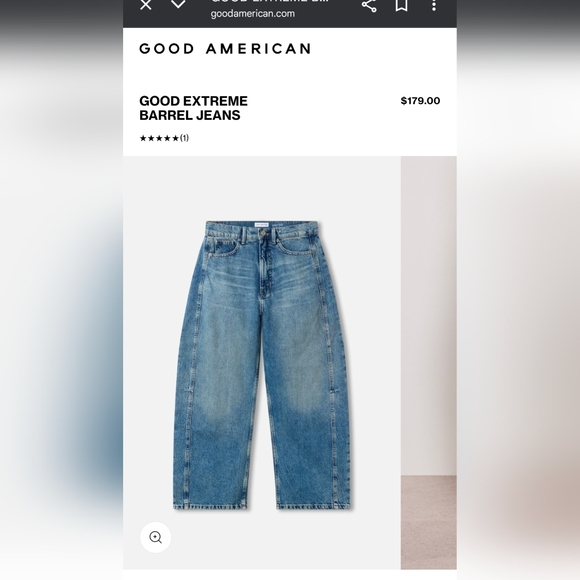 Good American Barrel Jeans - Picture 1 of 6